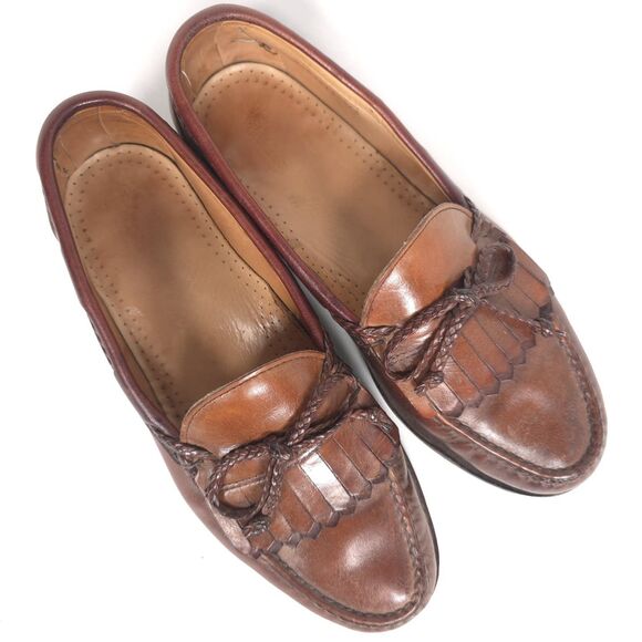ALLEN EDMONDS Mens Preppy Kiltie Tassel Leather Loafers 9D Brown USA MADE main image 7